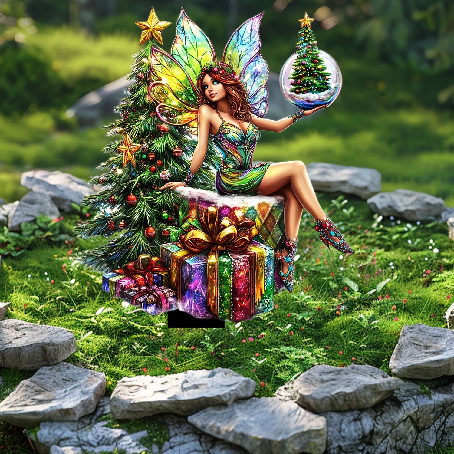 🔥Last Day Promotion 49% OFF-Christmas Tree Crystal Ball Rainbow Fairy