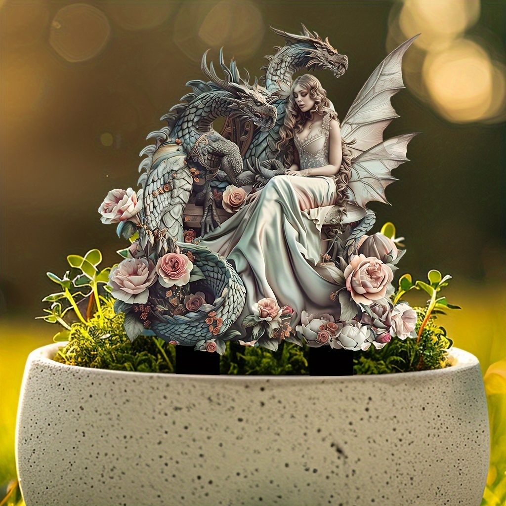 🔥Last Day Promotion 49% OFF-Beautiful nymphs sitting beside two dragons.