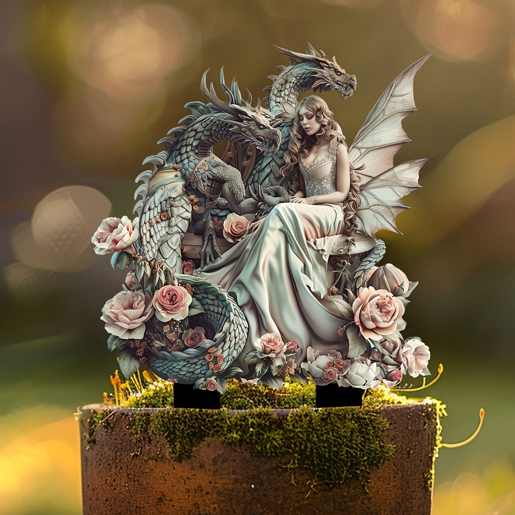 🔥Last Day Promotion 49% OFF-Beautiful nymphs sitting beside two dragons.