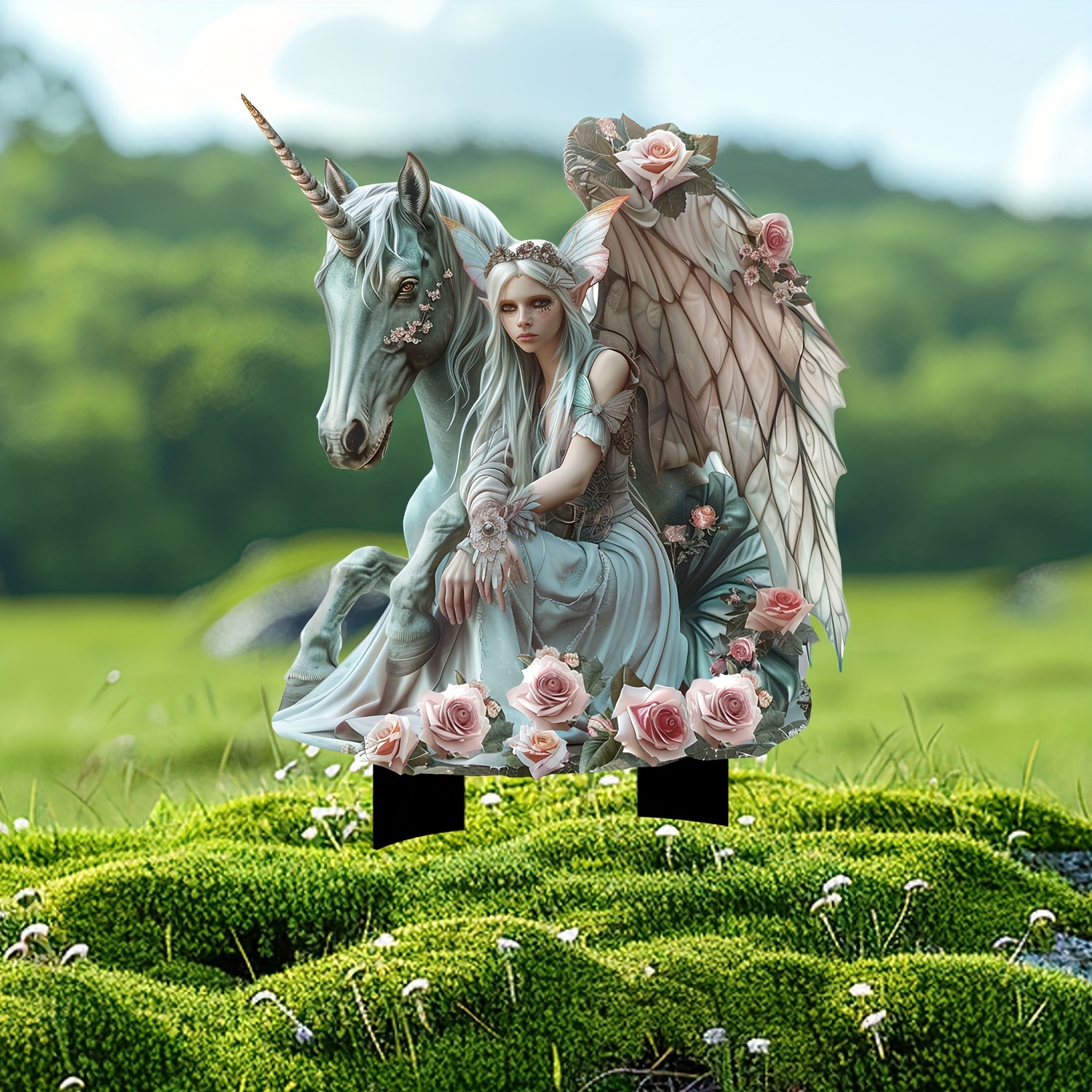🔥Last Day Promotion 49% OFF-Enchanted fairy leaning on a majestic unicorn