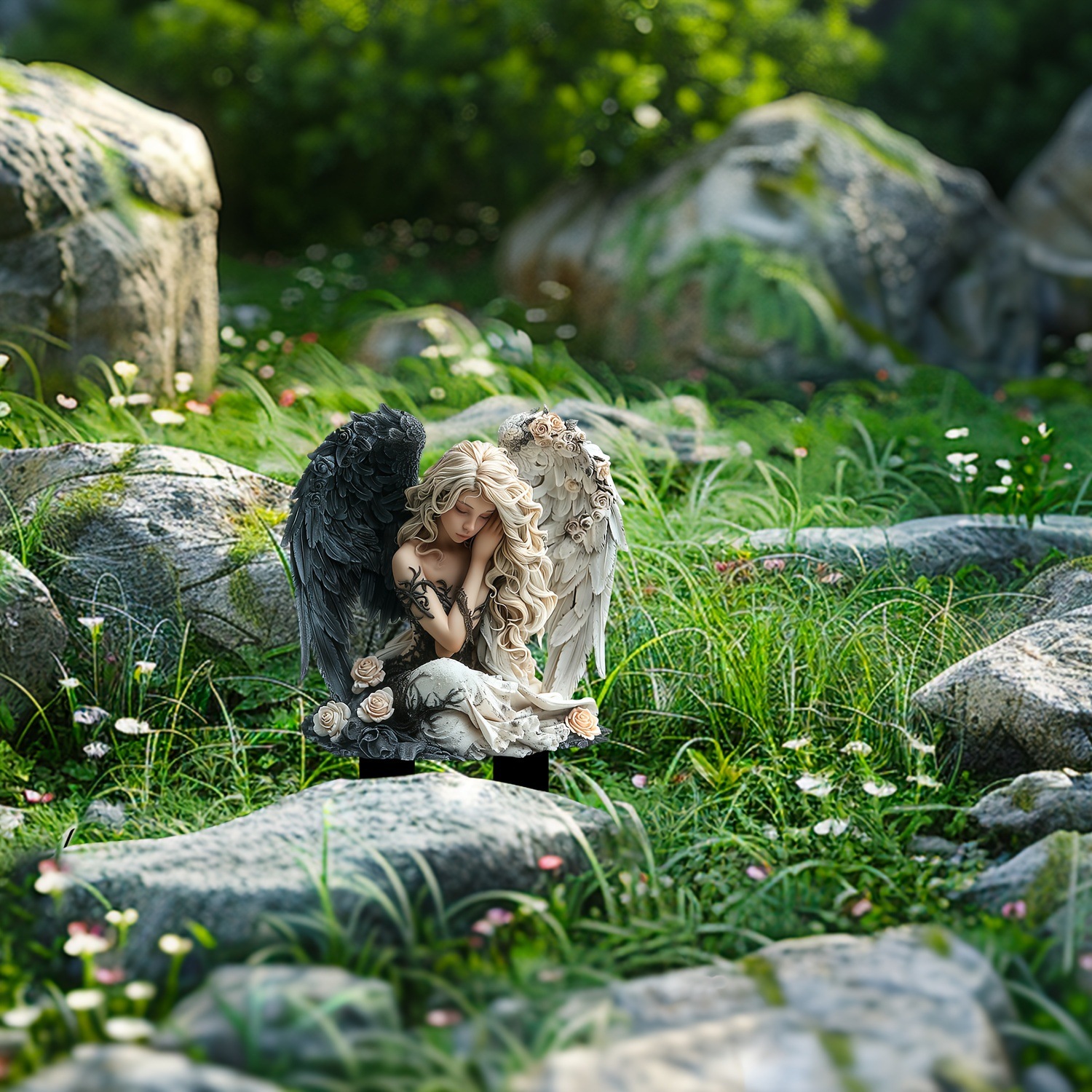 🔥Last Day Promotion 49% OFF-Half-black, half-white winged angel