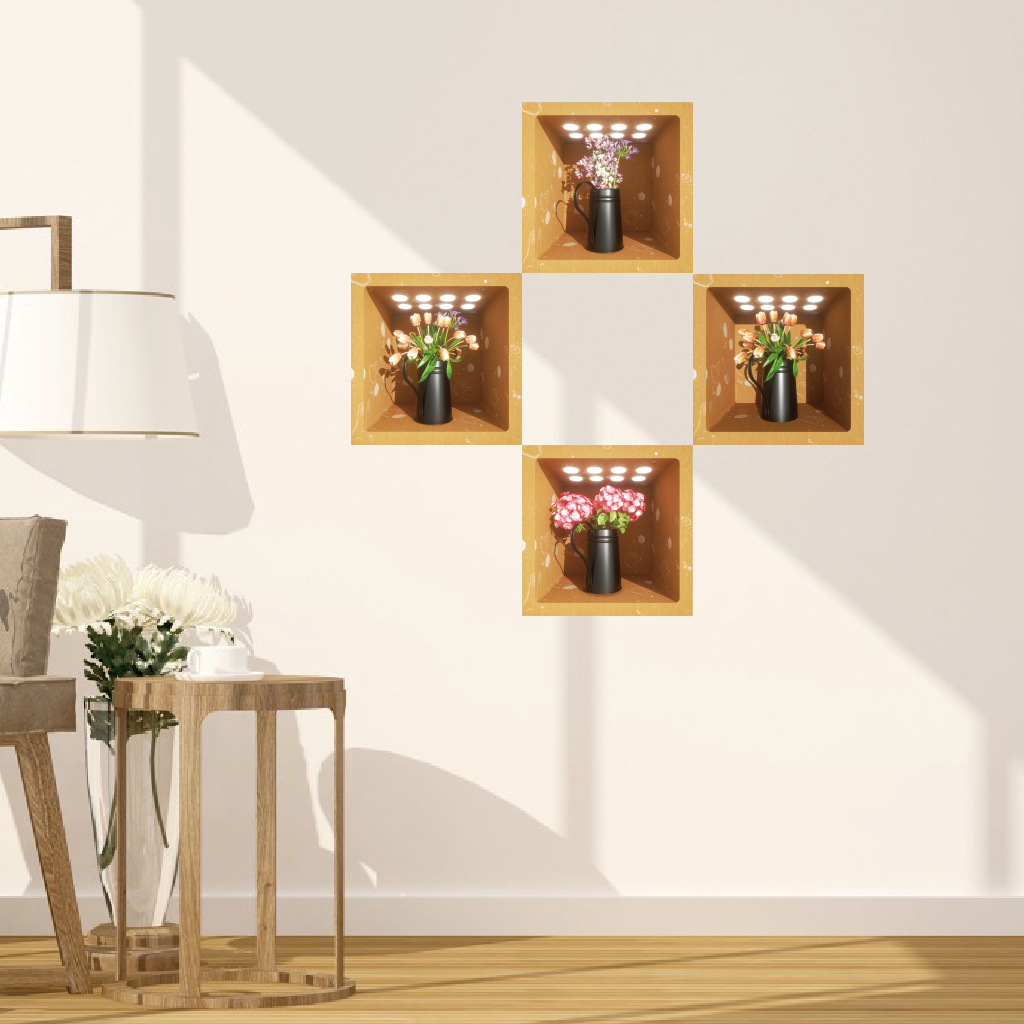 3D Wall Decor Stickers (Set of 4): Luxury Meets Affordability