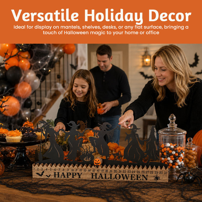 Halloween countdown calendar shelf decor
