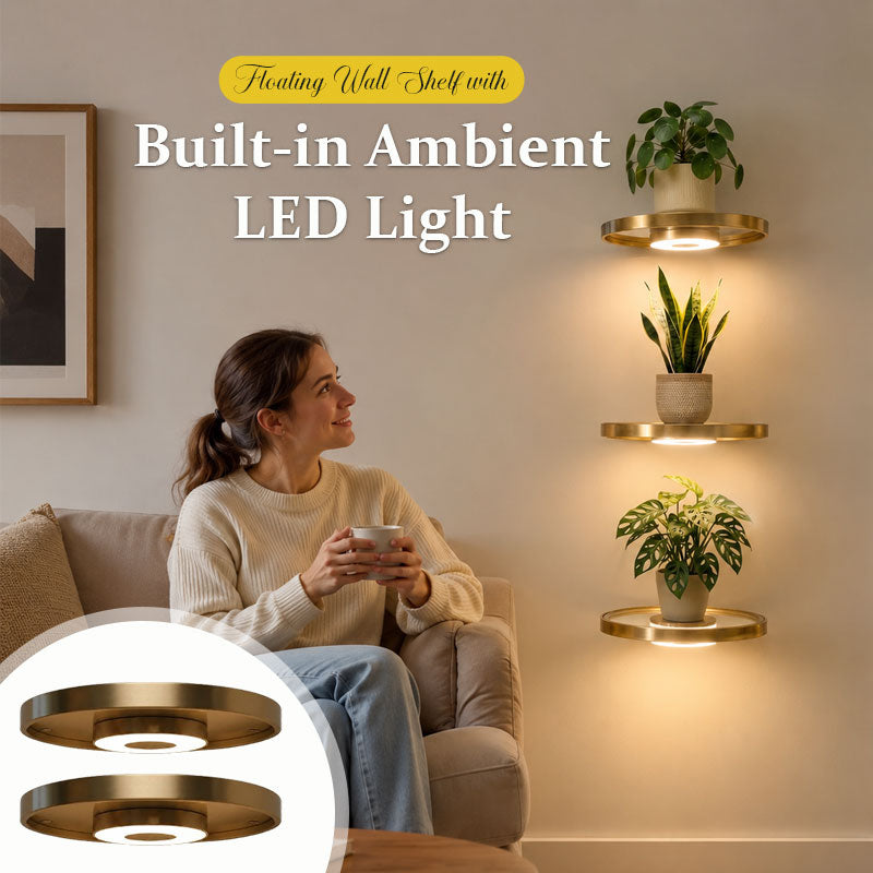 Floating Wall Shelf with Built-in Ambient LED Light-KOLAICH™