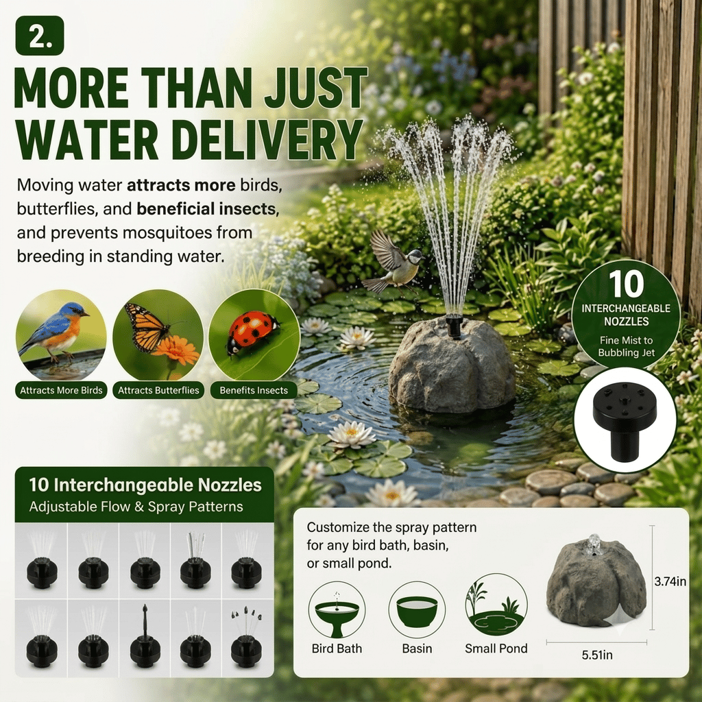 🐦⛲Realistic Granite Rock Bird Bath Fountain-KOLAICH™