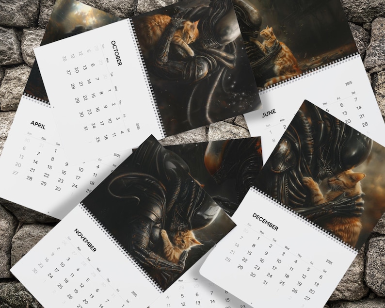 Buy 2 Get 1 FREEXenomorph Alien x Jonesy Cat 2025 Wall Calendar