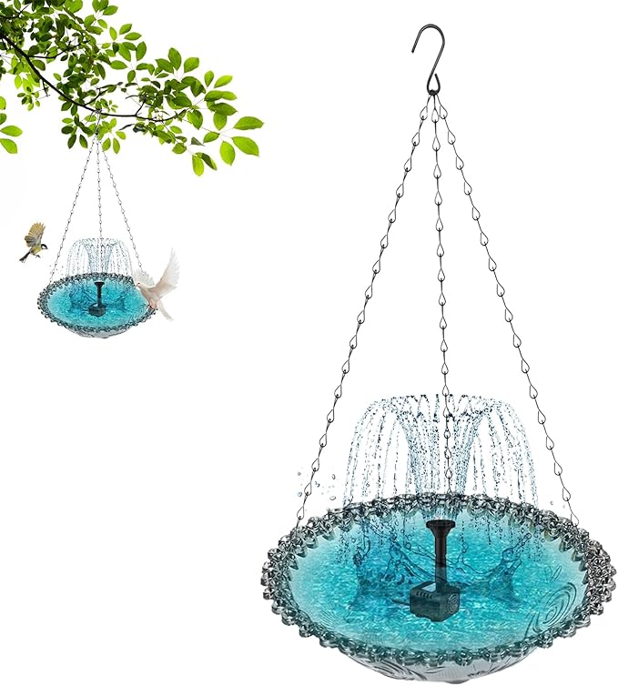 🔥🔥New Year 49% Off--Solar Cascade Hanging Bird Bath Fountain