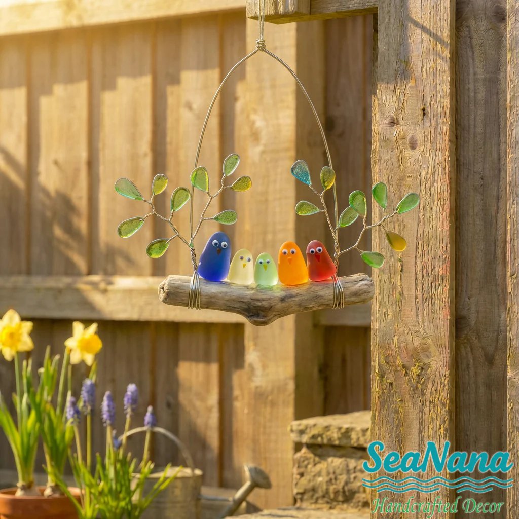 🌈Seaglass Rainbow Birds