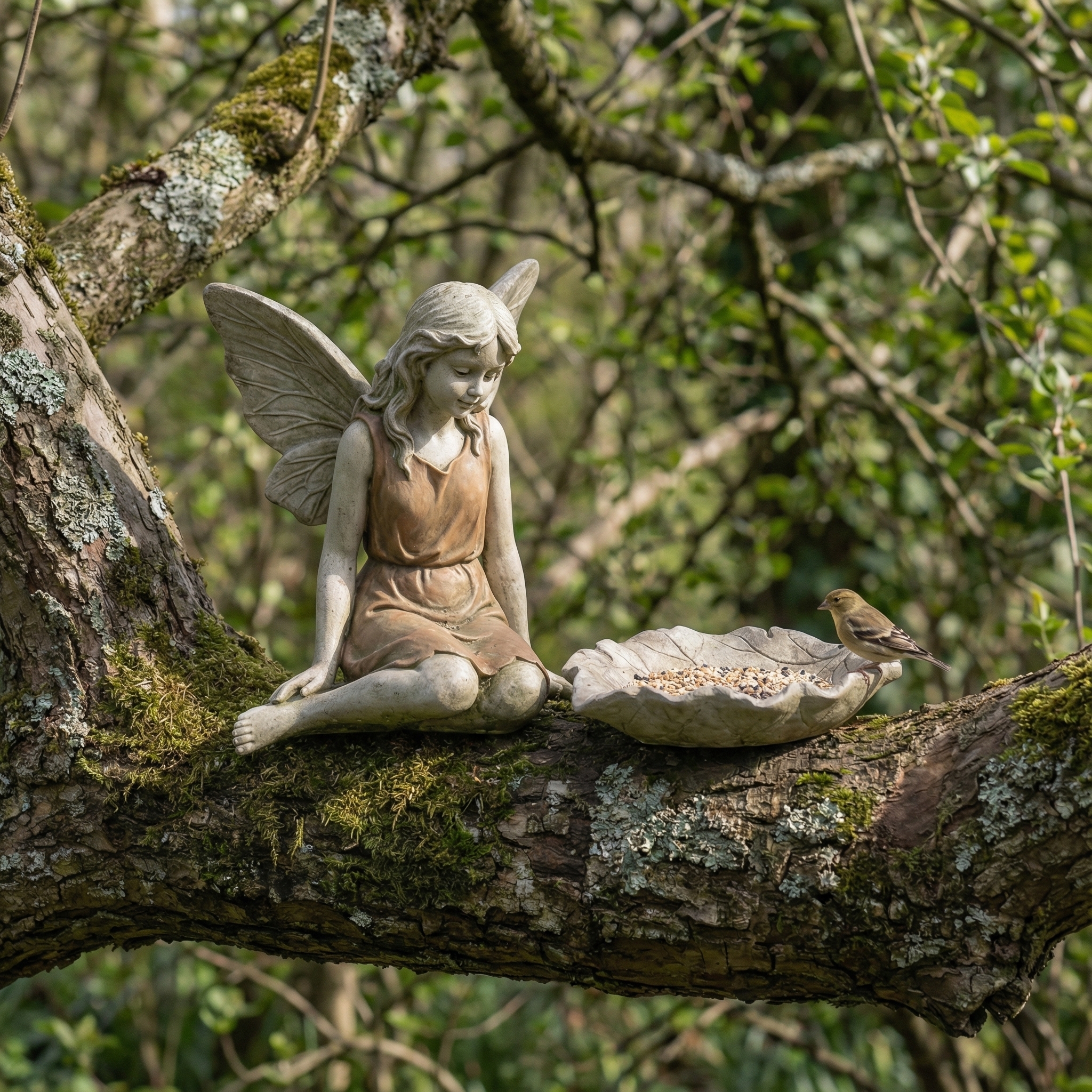 Garden Fairy Bird Feeder Statue – A Peaceful Angel Watching Over Your Garden