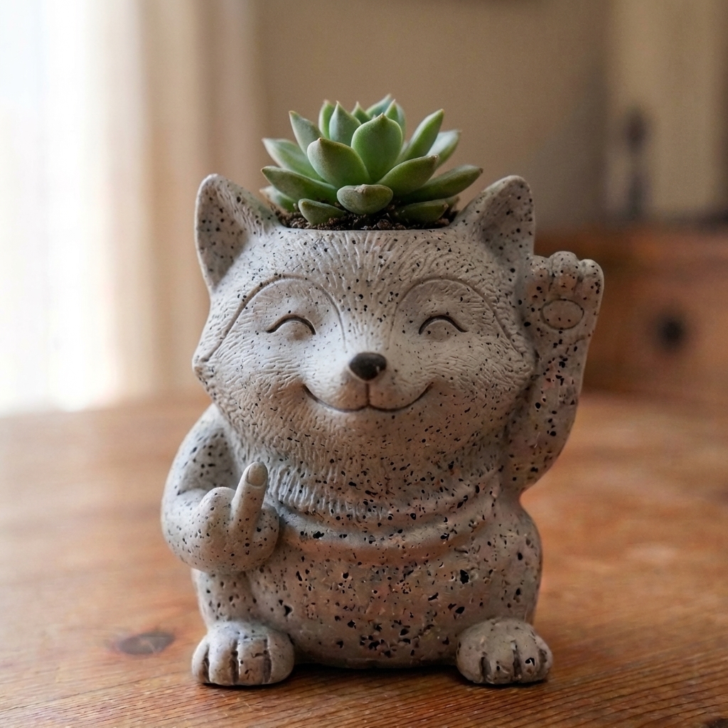 Funny Animal Succulent Planter – Cute Attitude Plant Pot