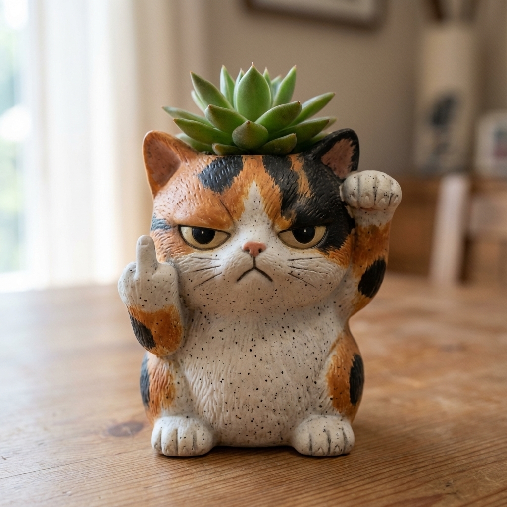 Funny Animal Succulent Planter – Cute Attitude Plant Pot