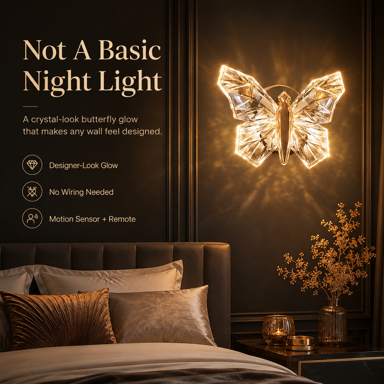🔥Hot Sale - A Crystal Butterfly Glow — No Wiring Needed