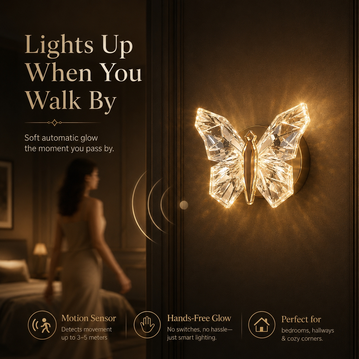 🔥Hot Sale - A Crystal Butterfly Glow — No Wiring Needed