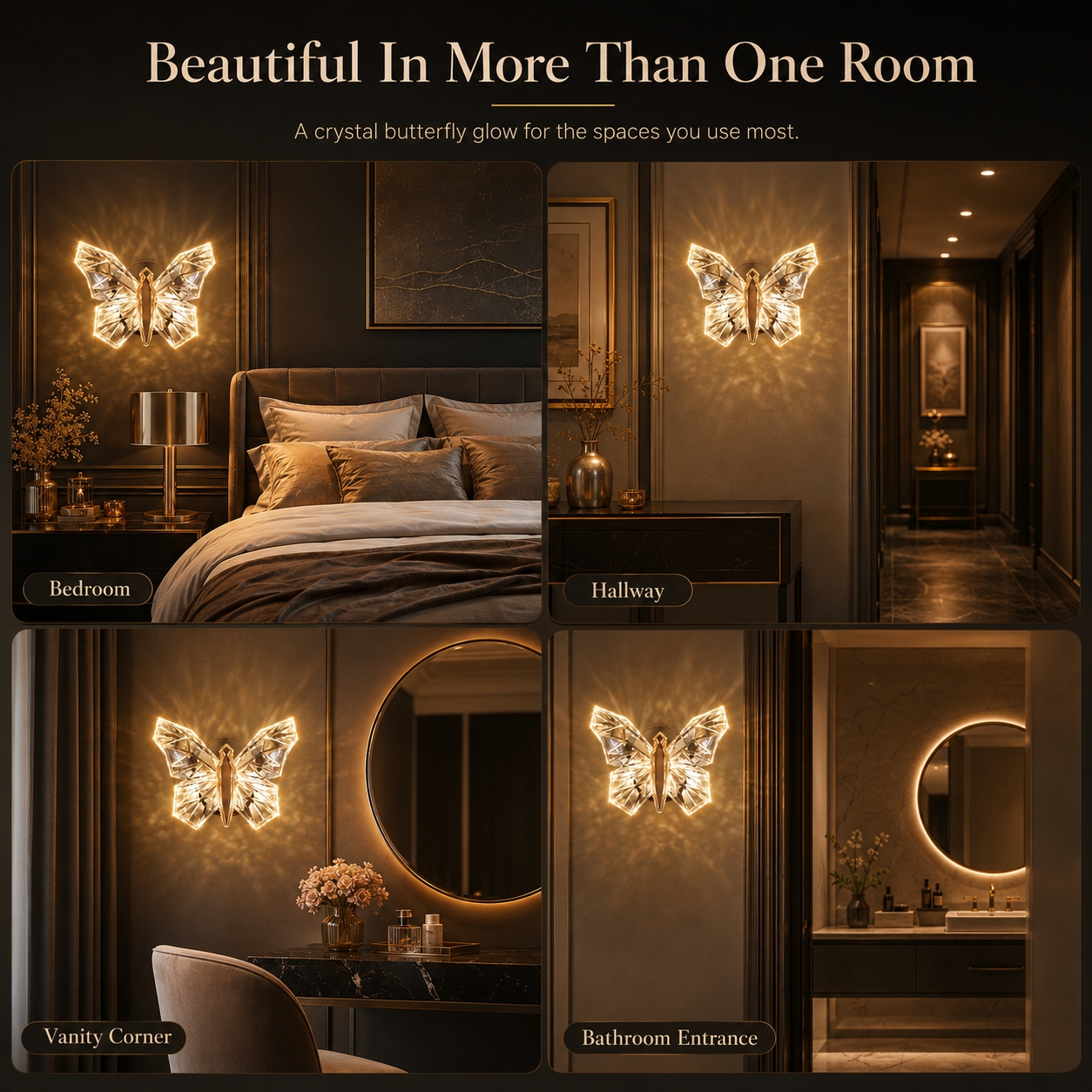 🔥Hot Sale - A Crystal Butterfly Glow — No Wiring Needed