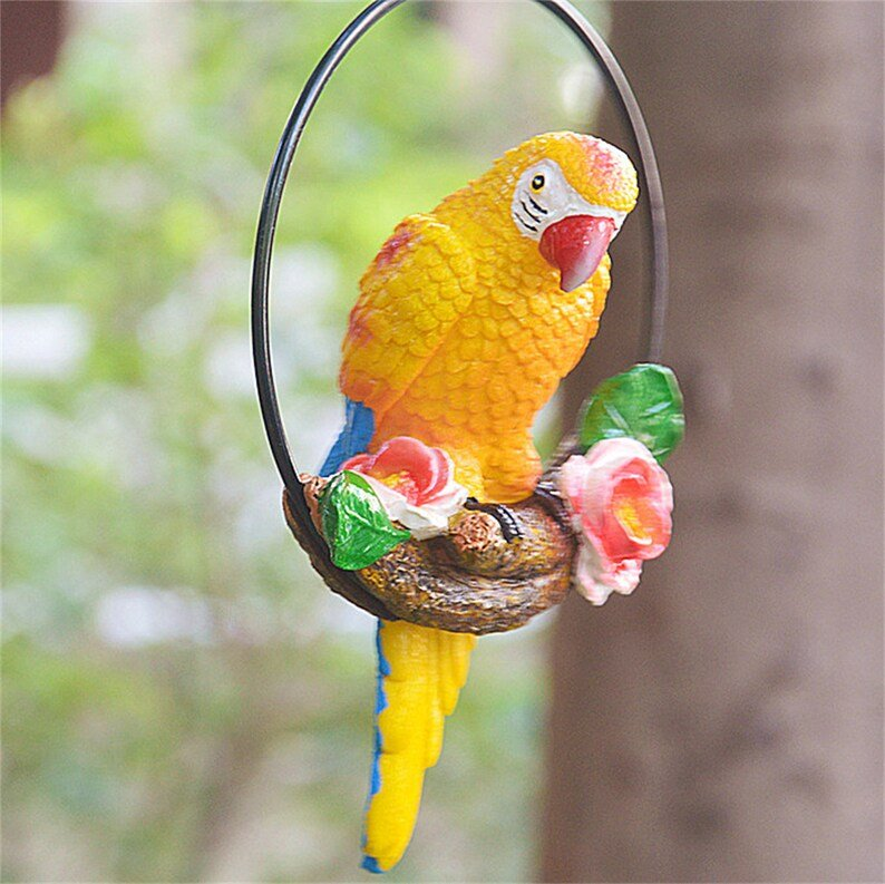 Iron ring parrot pendant garden decoration-KOLAICH™
