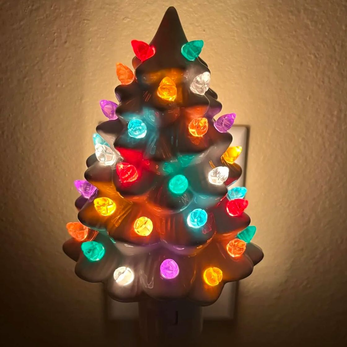 🎄Handmade Ceramic Christmas Tree Night Light | Ceramic Art | Hand Painted Art