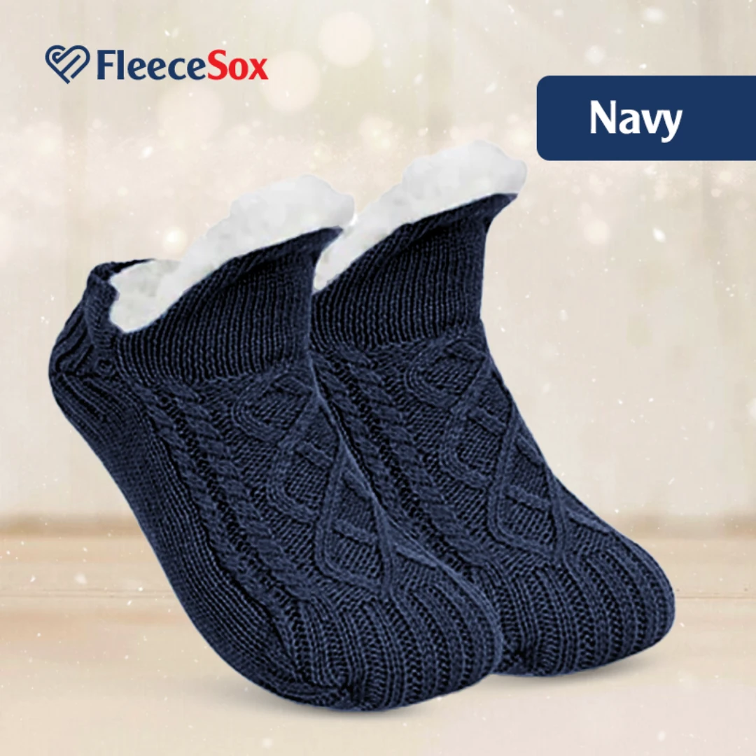 FleeceSox - Fleece-Lined Non-Slip Thermal Slippers Socks
