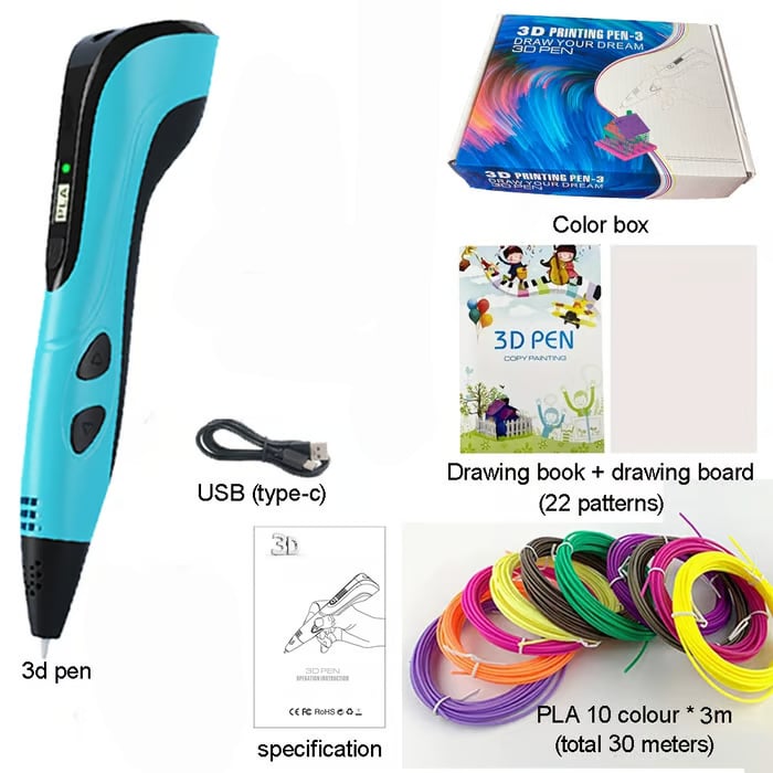 NEW 3D Printing Pen 3d Pen Set for Kids Chidren Child's Birthday Christmas Creative DIY Gift LCD Display with PLA Filament