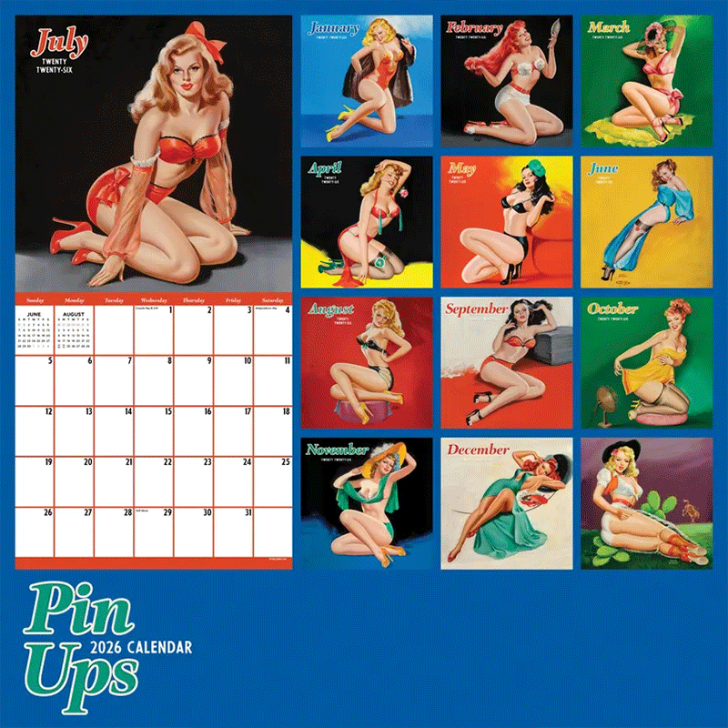2026 Retro Pin-Up Girl Calendar