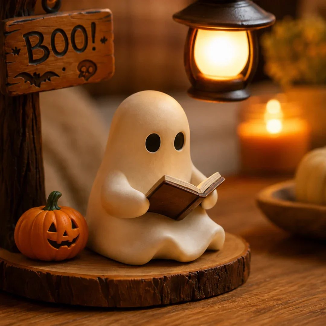 🎃 LIMITED-TIME-Lighted Boo Ghost Reading Tabletop Decor-KOLAICH™