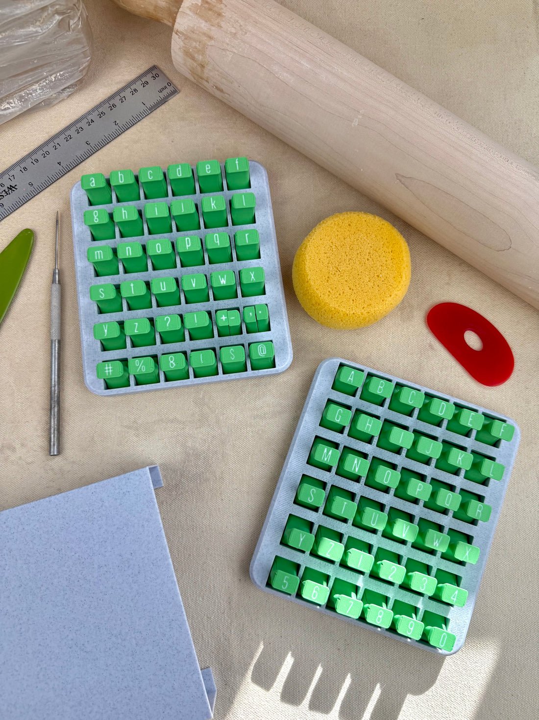 🔥LAST DAY 49% OFF-Uppercase and Lowercase Alphabet & Number Clay Stamp Sets