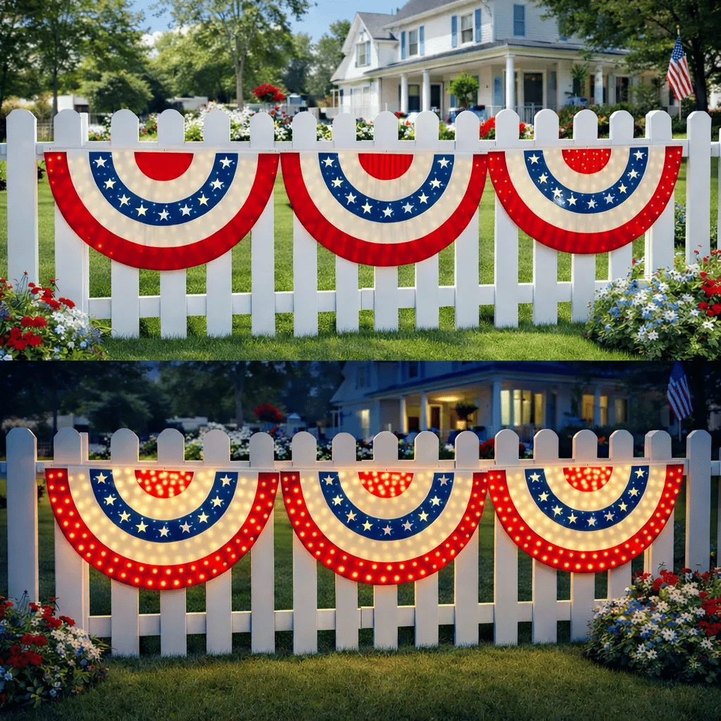 LED Patriotic Bunting Banner for America’s 250th