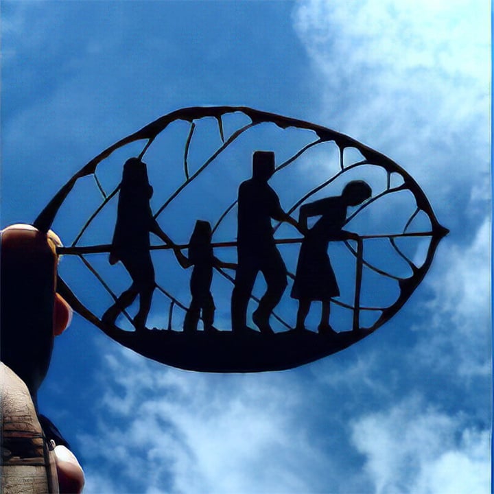 Mother's Day Leaves Black Iron Ornament