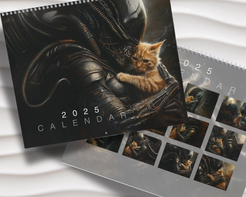 Buy 2 Get 1 FREEXenomorph Alien x Jonesy Cat 2025 Wall Calendar