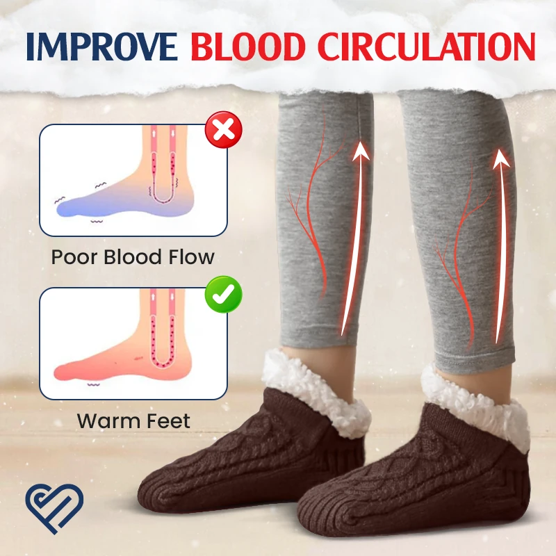 FleeceSox - Fleece-Lined Non-Slip Thermal Slippers Socks