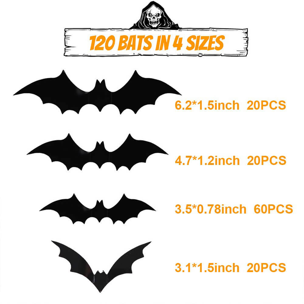 Halloween Bat Waterproof Sticker(120 PCS)-KOLAICH™