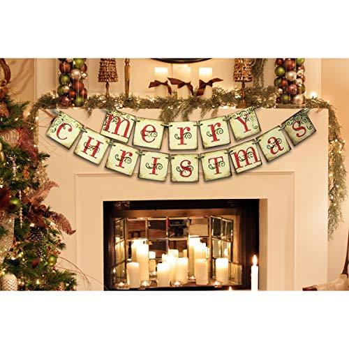 Merry Christmas Banner - Vintage Xmas Decorations Indoor for Home Office Party Fireplace Mantle-KOLAICH™