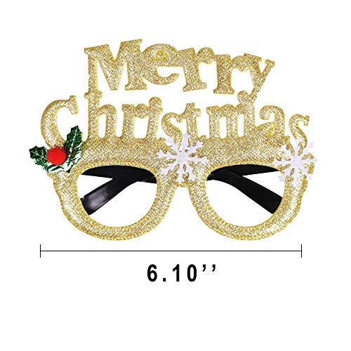 12 Pcs Christmas Glasses Glitter Party Glasses Frames Christmas Decoration Costume Eyeglasses for Christmas Parties Holiday Favors Photo Booth-KOLAICH™