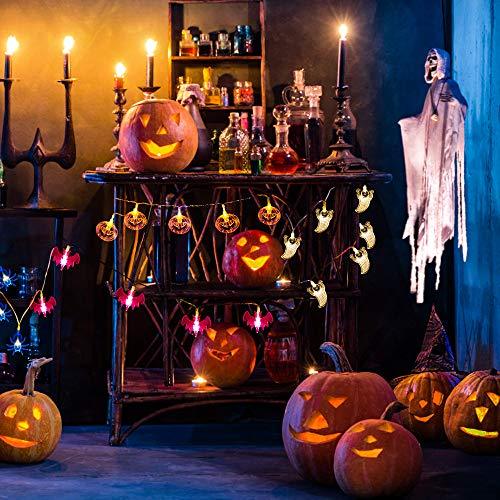 20 LED Halloween String Lights Halloween Decorations Lights Halloween Pumpkin Bat Ghost Spider Lights-KOLAICH™