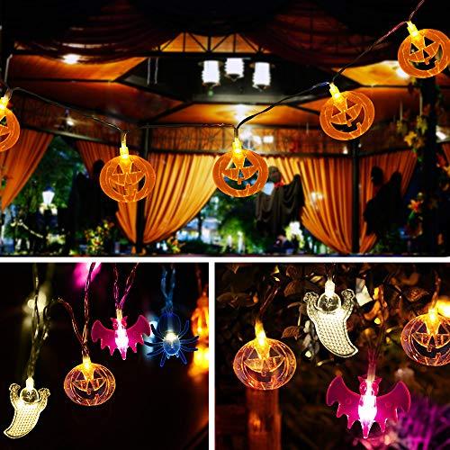 20 LED Halloween String Lights Halloween Decorations Lights Halloween Pumpkin Bat Ghost Spider Lights-KOLAICH™