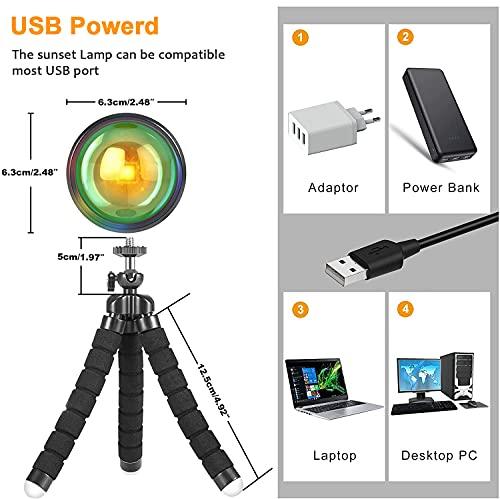 16 Colors Sunset Lamp Projector 360 Degree Rotation Color Changing Rainbow Projection Light Romantic Visual LED Light-KOLAICH™