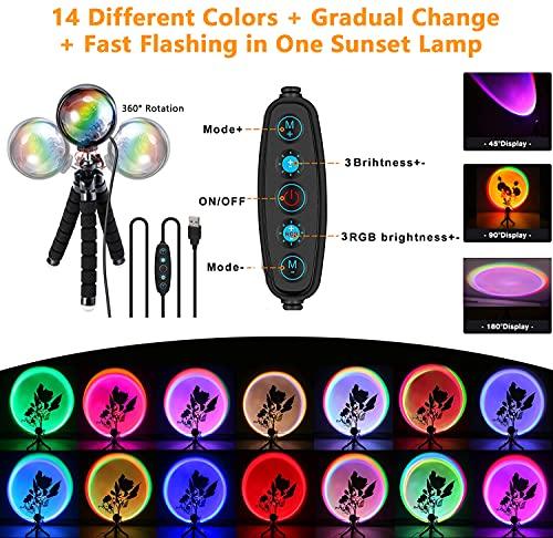16 Colors Sunset Lamp Projector 360 Degree Rotation Color Changing Rainbow Projection Light Romantic Visual LED Light-KOLAICH™