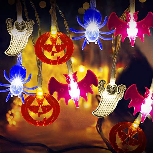 20 LED Halloween String Lights Halloween Decorations Lights Halloween Pumpkin Bat Ghost Spider Lights-KOLAICH™