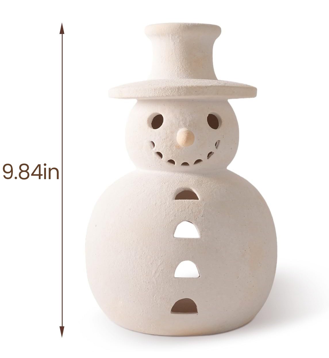 Christmas Decorations - Handmade Terracotta Snowman Figurines