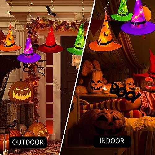 Halloween Decorations Lighted Witch Hats, 8Pcs Hanging Glowing Witch Hats 44ft Halloween Outdoor Lights String with 8 Lighting Modes-KOLAICH™