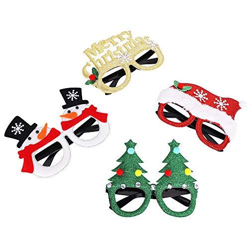 12 Pcs Christmas Glasses Glitter Party Glasses Frames Christmas Decoration Costume Eyeglasses for Christmas Parties Holiday Favors Photo Booth-KOLAICH™