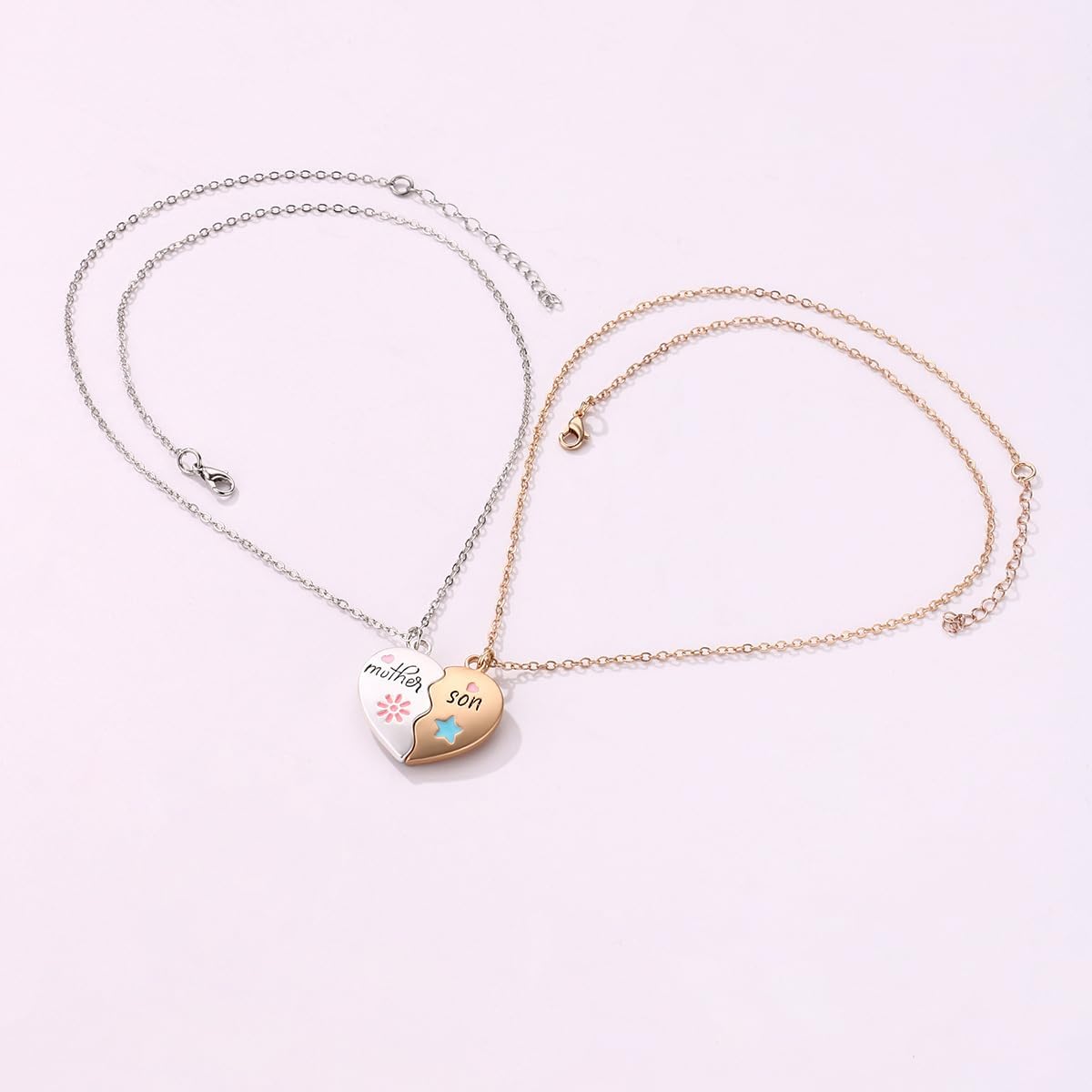 Lovingly crafted mother-daughter/mother-son necklaces symbolize our affection, love for each other!