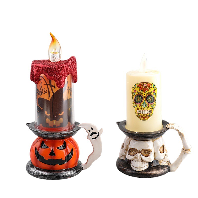 Halloween Decorative Props Skull Pumpkin Candle Lamp-KOLAICH™