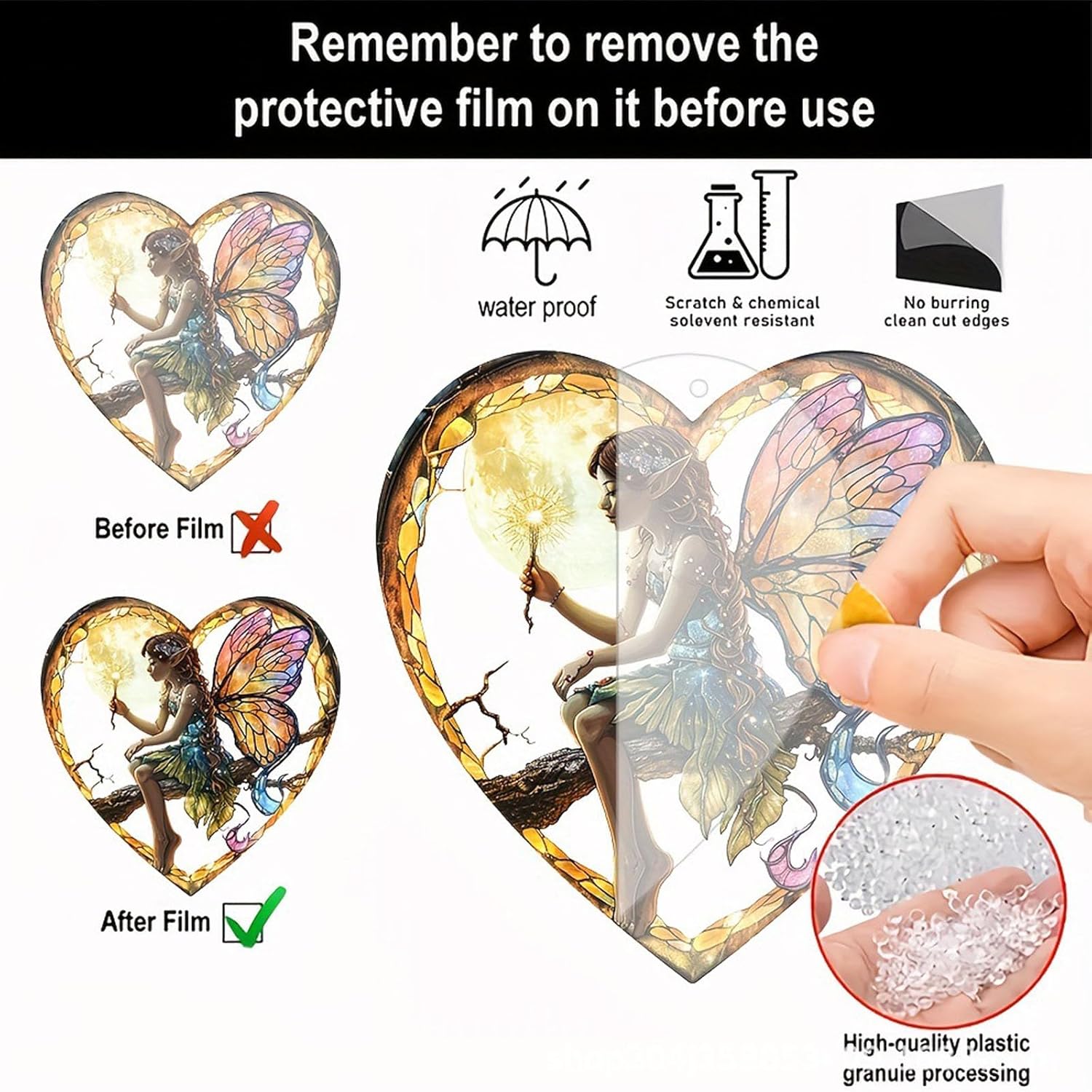 Heart Shaped Window Treatments Elf Girl Light Catcher/Home Decoration /Creative Gifts