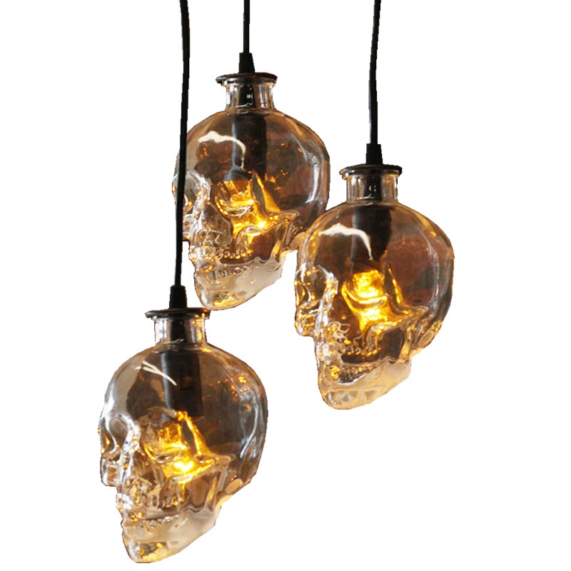 Loft Retro Bar Restaurant Skull Pendant  Halloween Lamp-KOLAICH™
