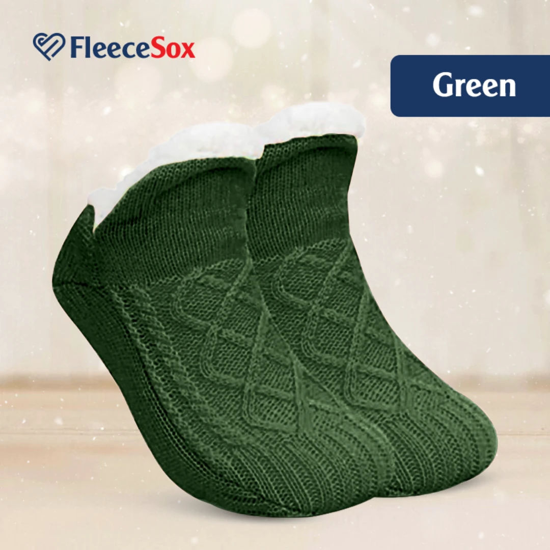 FleeceSox - Fleece-Lined Non-Slip Thermal Slippers Socks