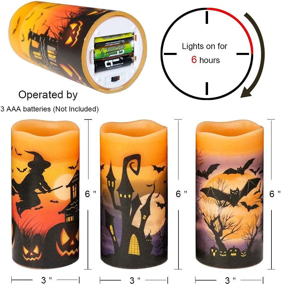 Flameless Flickering Candles Battery Operated Set of 3 Real Wax LED Pillar Candles-KOLAICH™