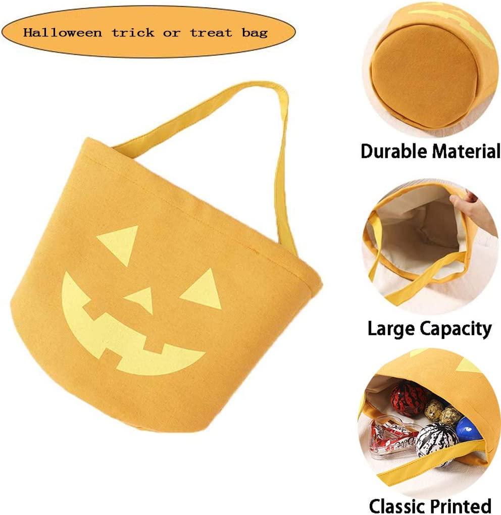 Halloween Trick or Treat Bag, Pumpkin Canvas Candy Tote Bucket-KOLAICH™
