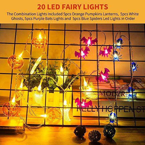 20 LED Halloween String Lights Halloween Decorations Lights Halloween Pumpkin Bat Ghost Spider Lights-KOLAICH™