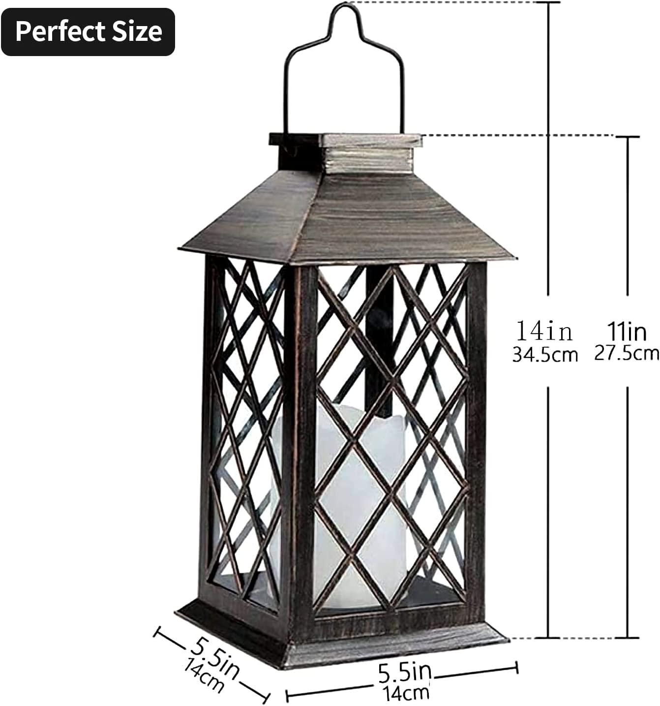14" Solar Lantern,Outdoor Garden Hanging Lanterns,Set of 2-KOLAICH™