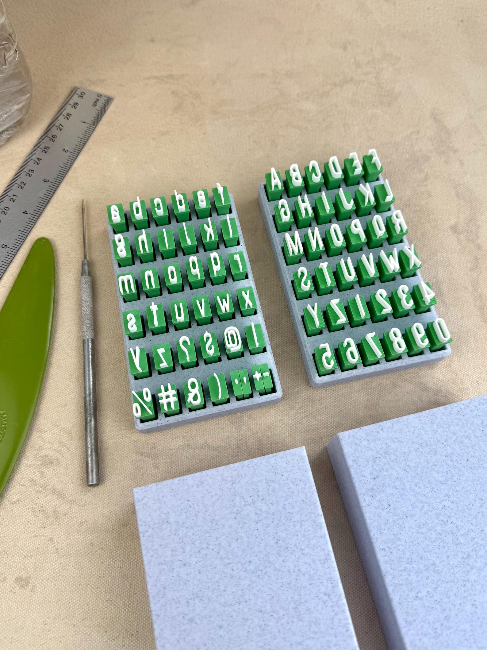 🔥LAST DAY 49% OFF-Uppercase and Lowercase Alphabet & Number Clay Stamp Sets